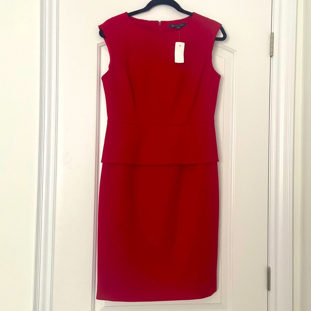 NEVER BEEN WORN BROOKS BROTHERS RED PEPLUM DRESS!!